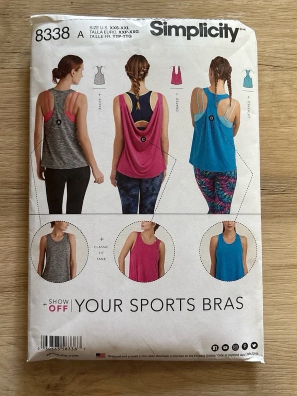 Simplicity || #8338 || sew your own activewear tank top || NEW || UNCUT